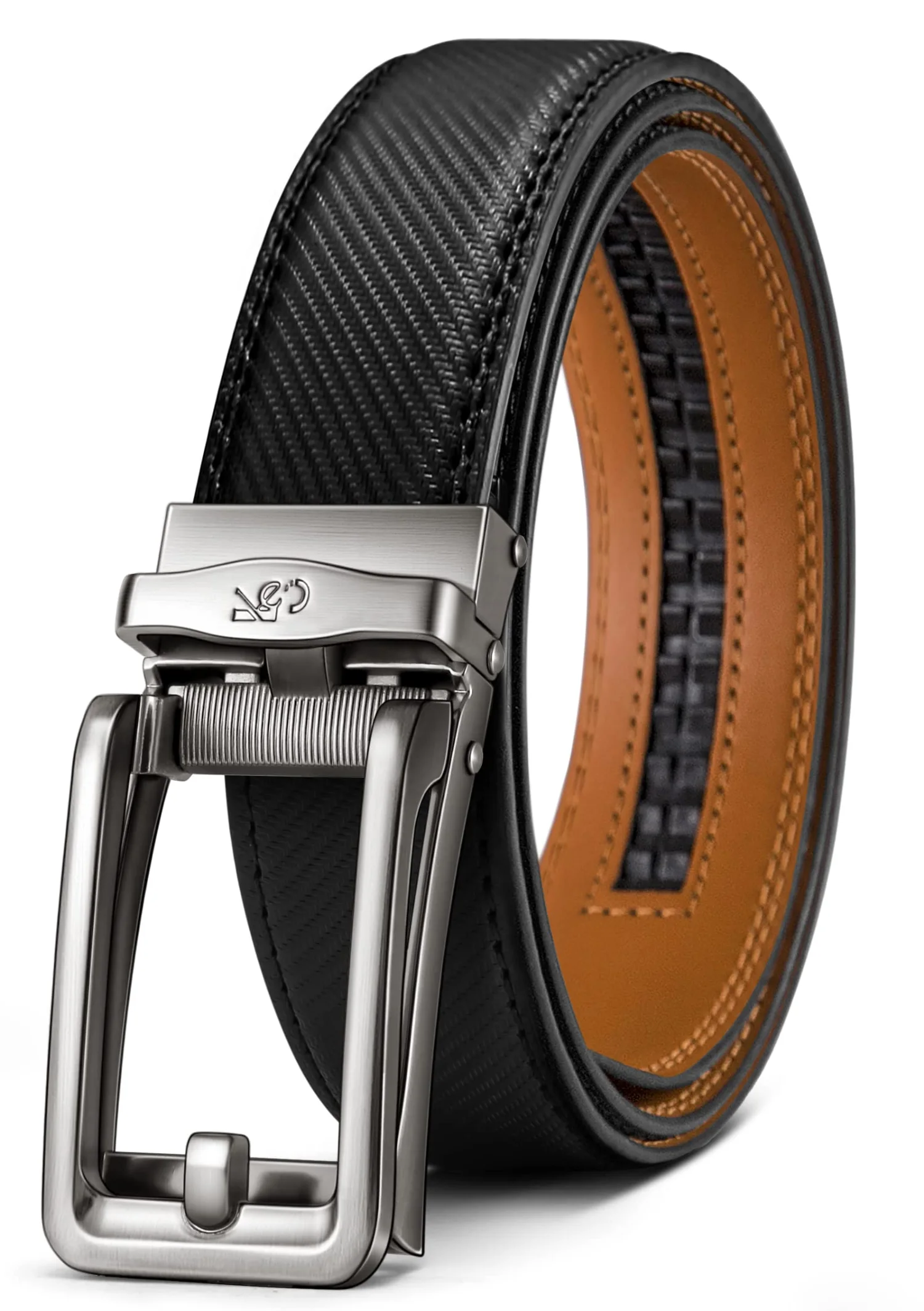 KEMISANT Boys Ratchet Leather Belt in Black