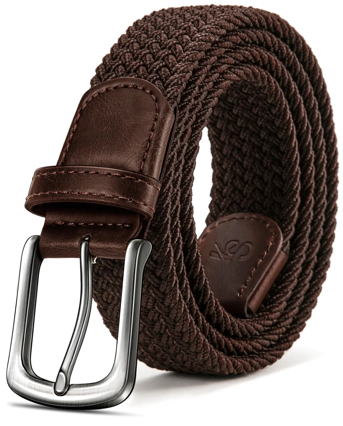 KEMISANT Braided Stretch Golf Belt in Deep Brown
