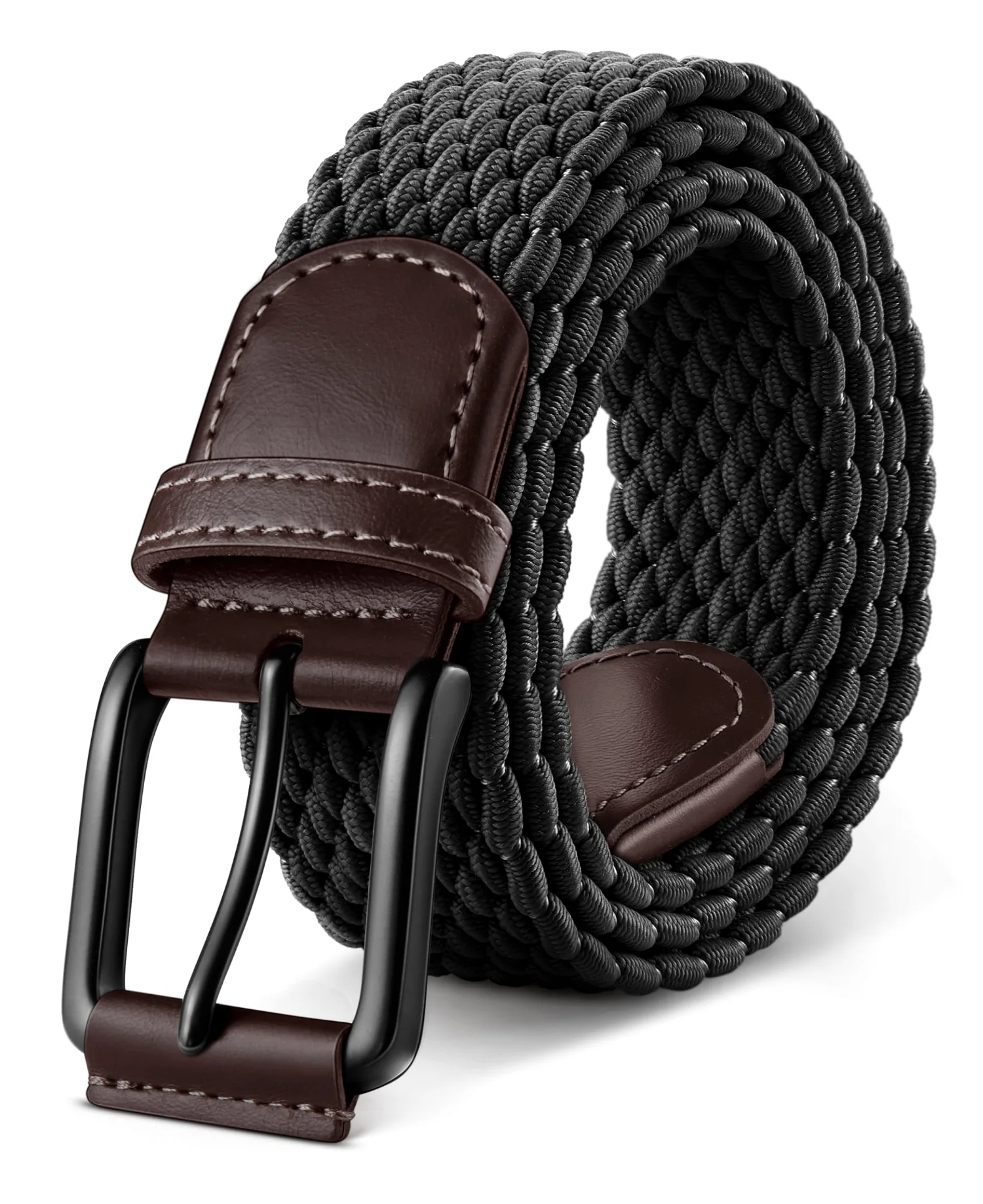 KEMISANT Braided Stretch Golf Belt Multi-Pack in Black