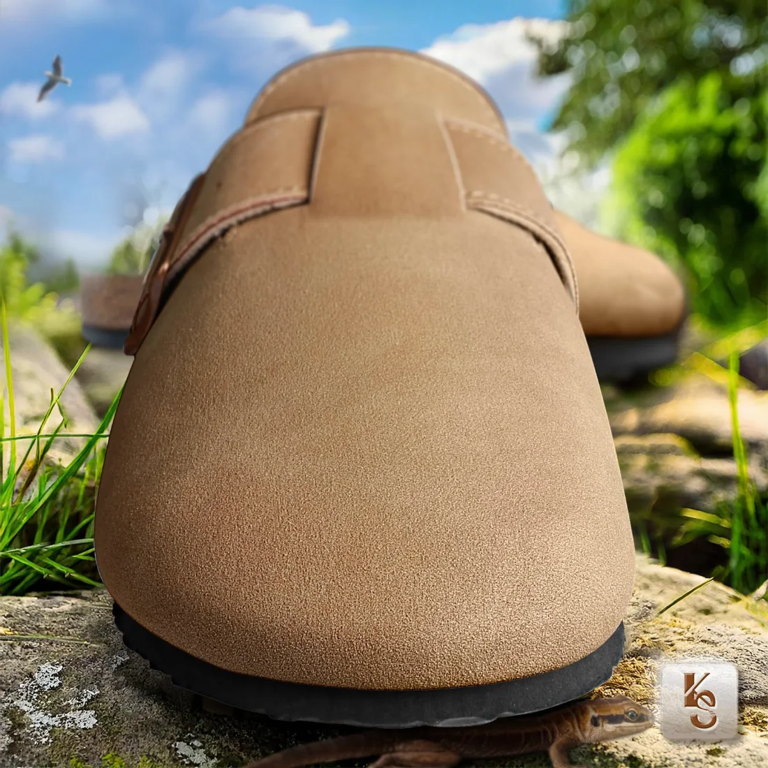 KEMISANT Fleece Lined Cork Footbed Clogs in Tiger Eye, view 4