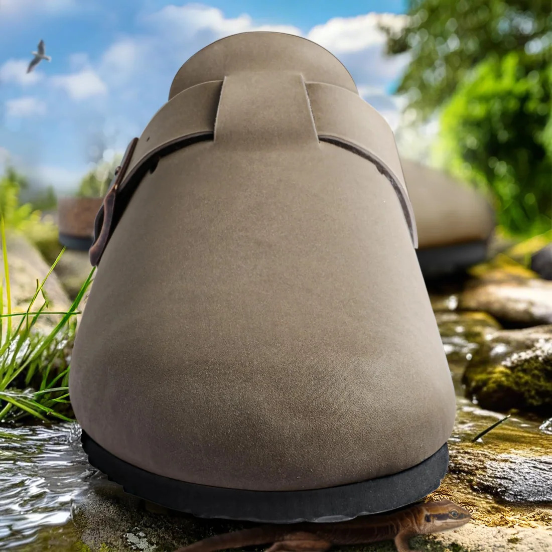 KEMISANT Fleece Lined Cork Footbed Mules in Camel, view 2