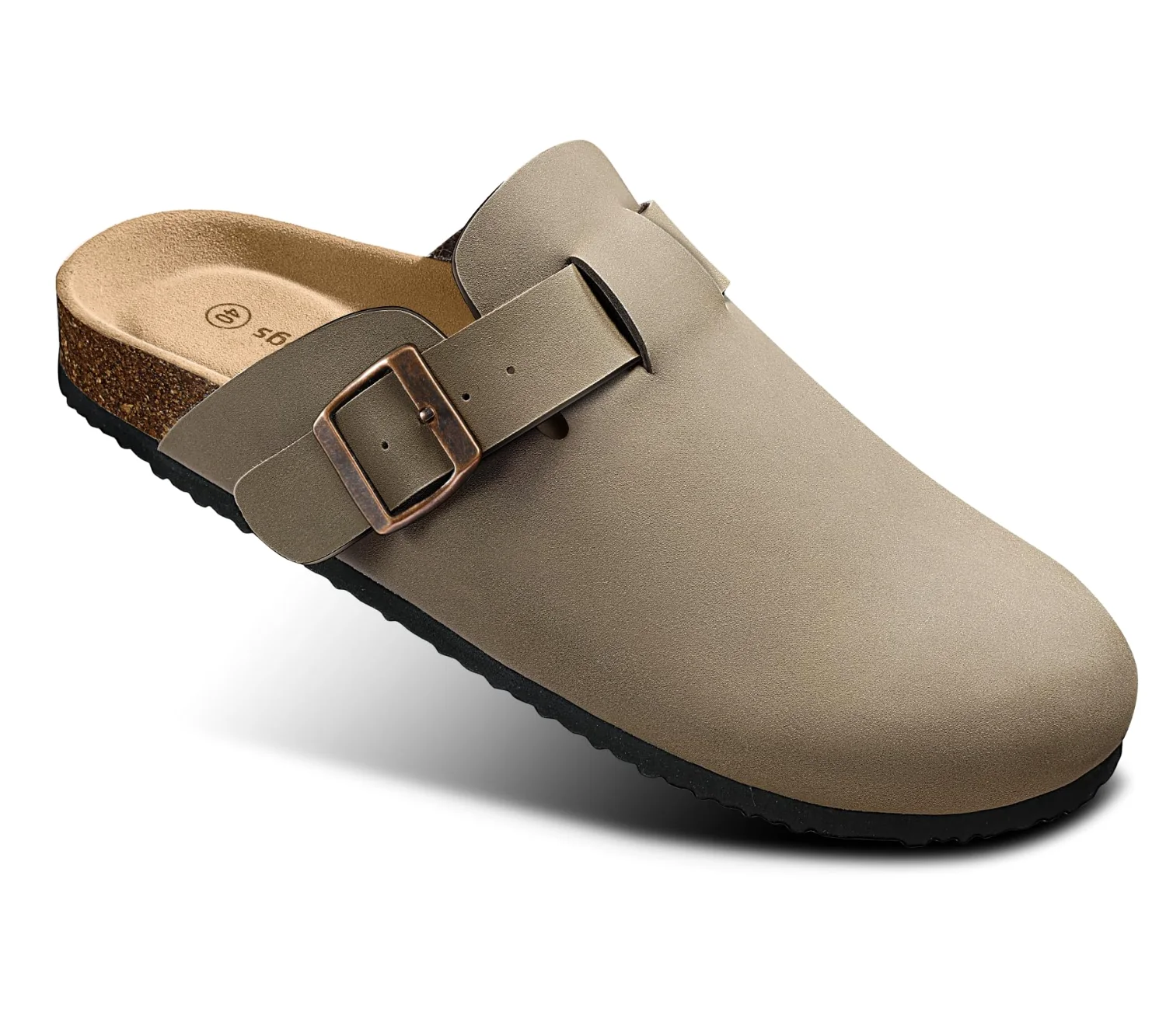 KEMISANT Fleece Lined Cork Footbed Mules in Camel