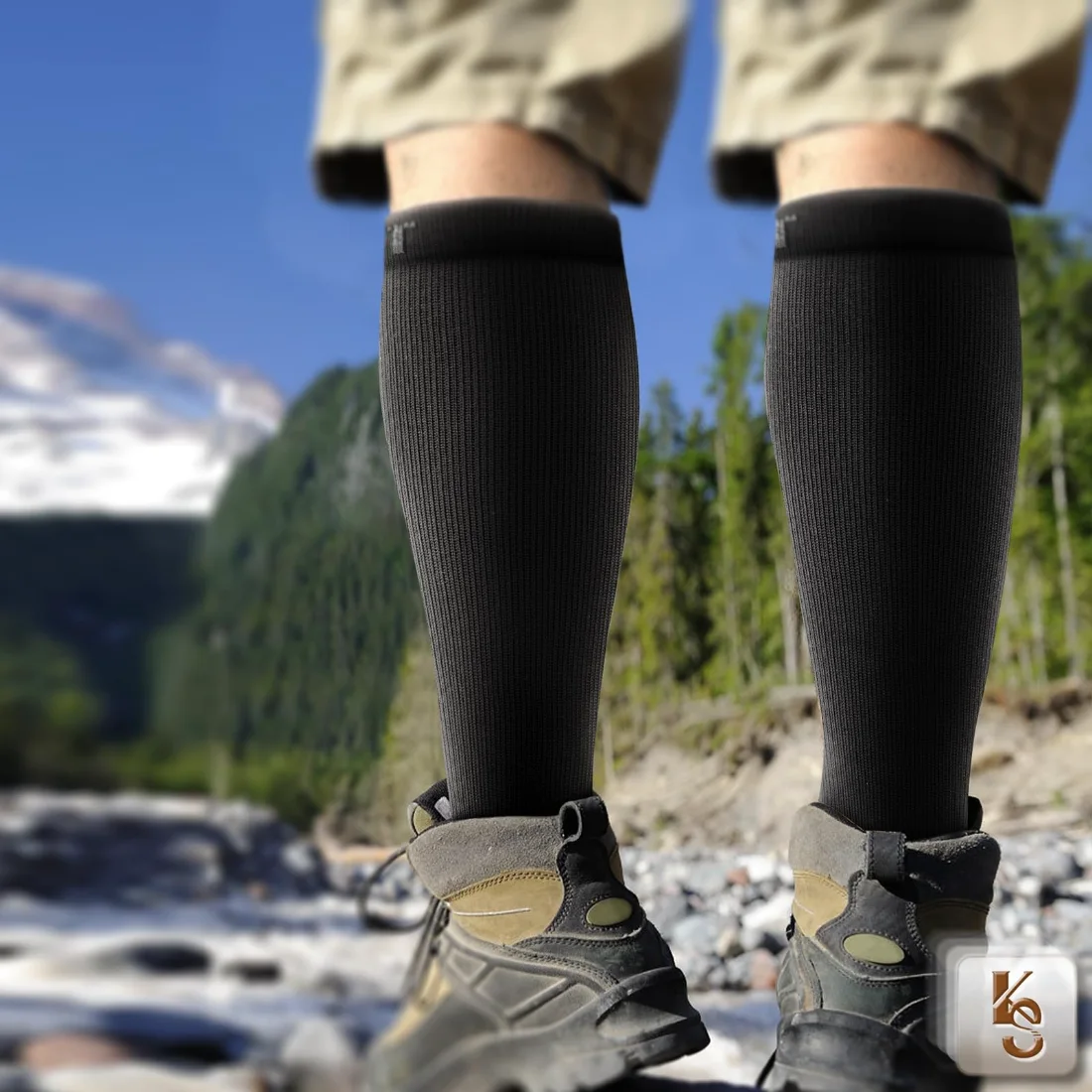 KEMISANT Knee-High Compression Socks in Black, 3-pack, view 2