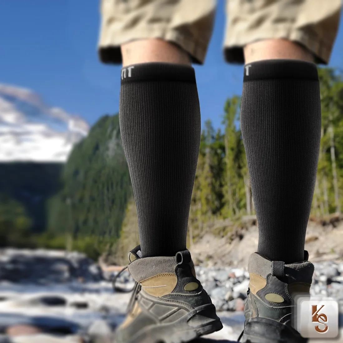 KEMISANT Knee-High Compression Socks in Black, 6-pack, view 2