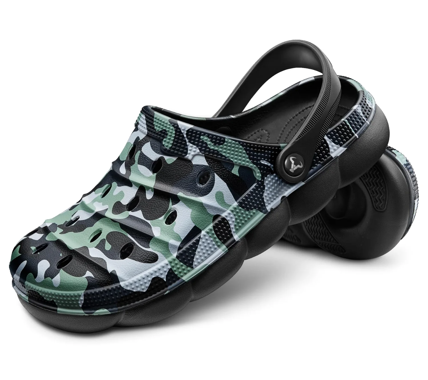 KEMISANT Massage Sole Garden Clogs in Black