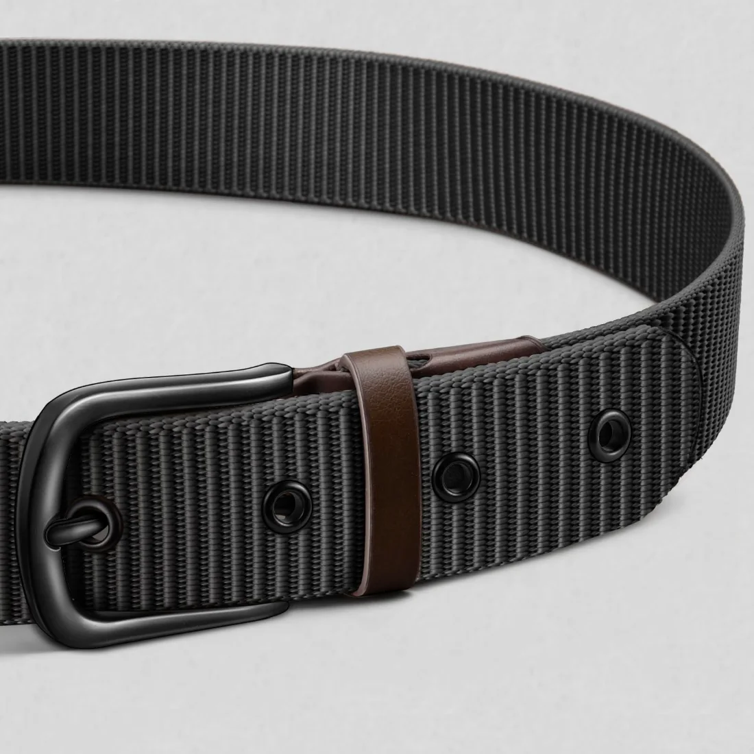 KEMISANT Nylon Web Golf Belt in Black, view 2