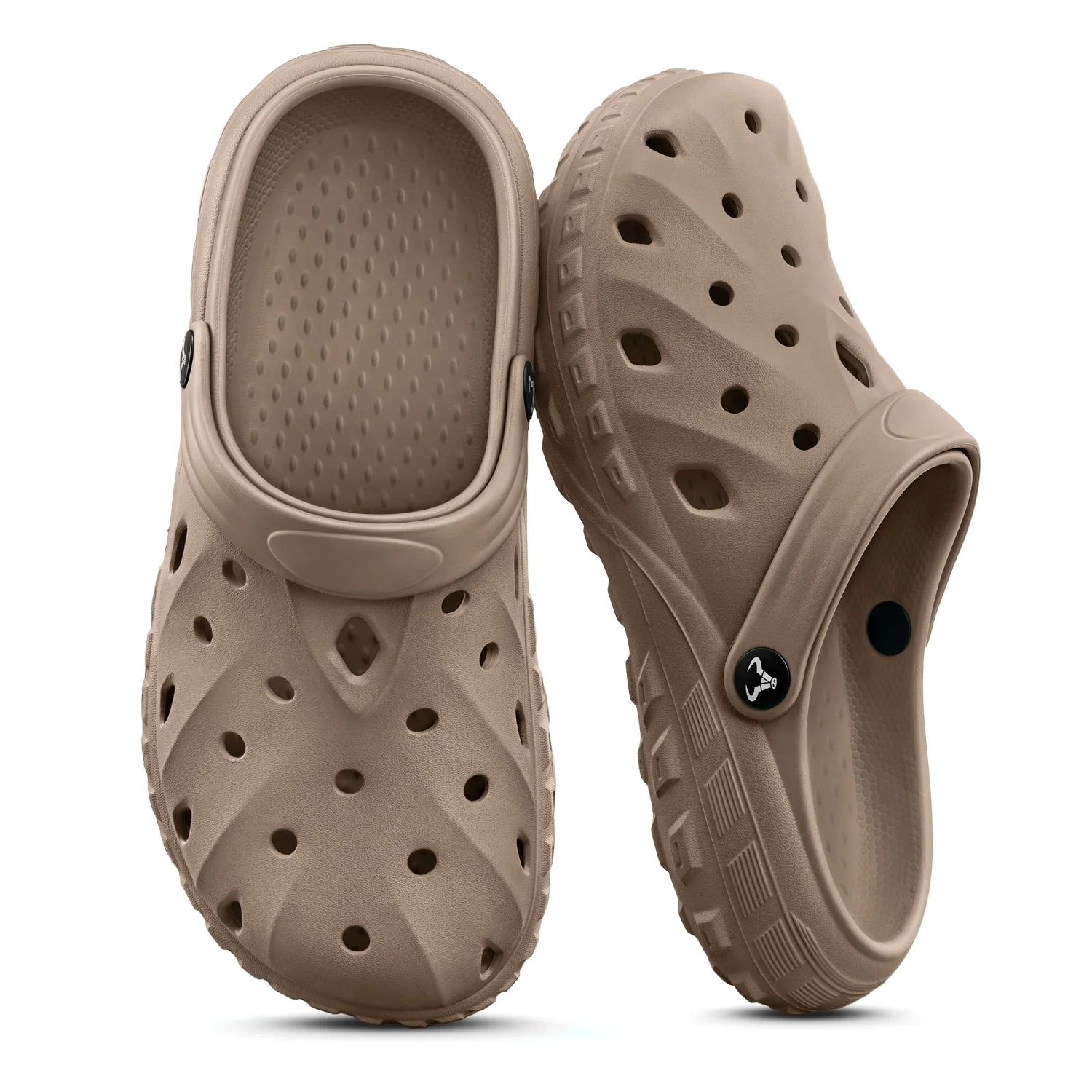 KEMISANT Perforated EVA Clogs in Camel