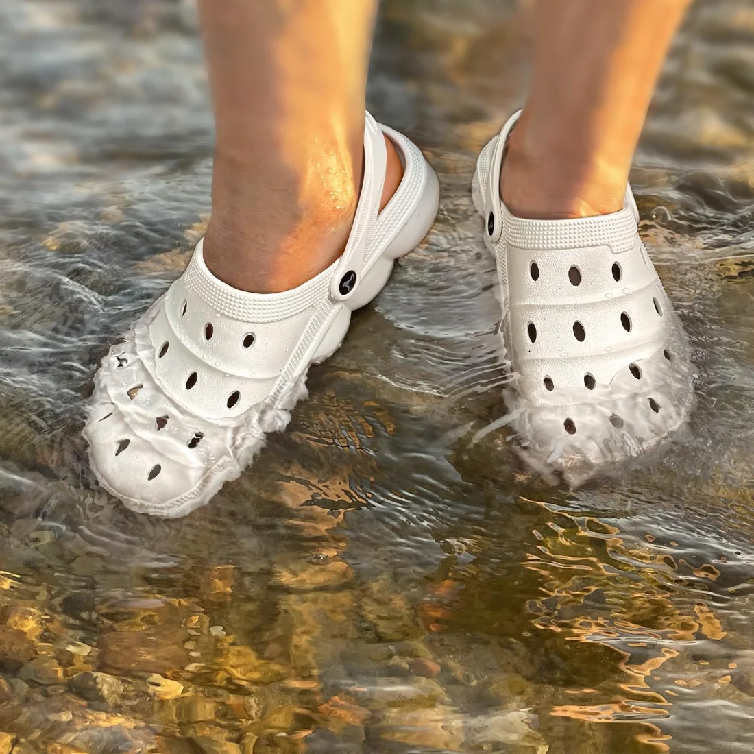 KEMISANT Perforated EVA Clogs in Creamy White, view 2