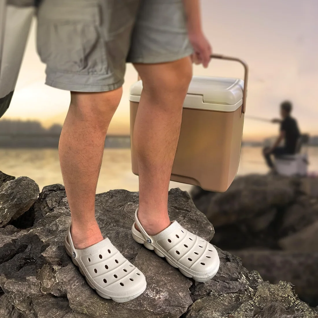 KEMISANT Perforated EVA Clogs in Creamy White, view 3