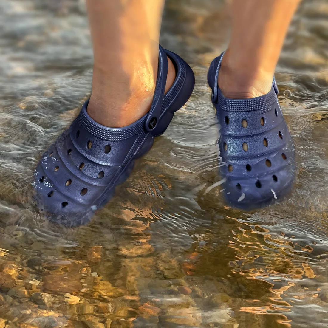 KEMISANT Perforated EVA Clogs in Navy, view 2