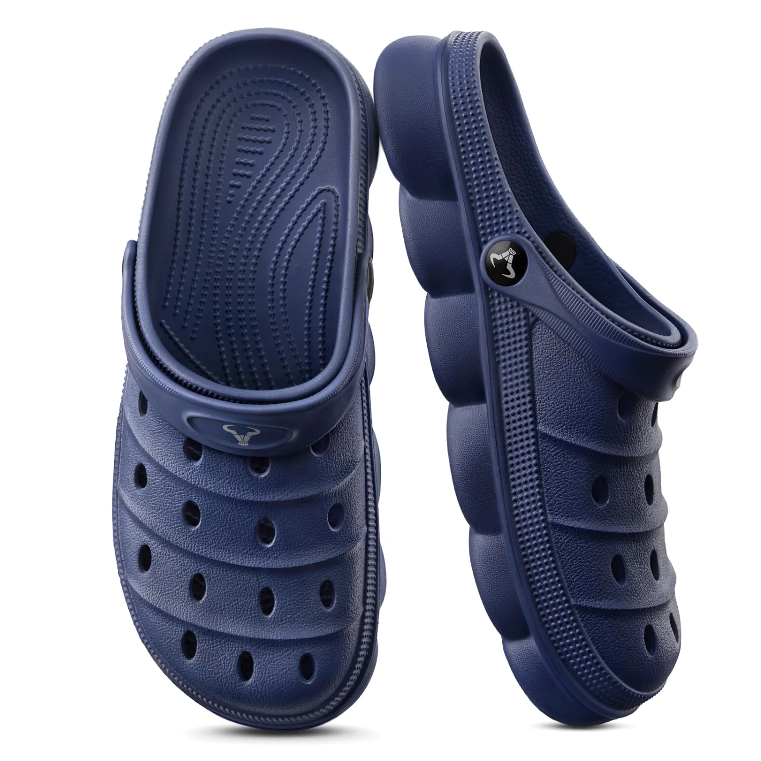 KEMISANT Perforated EVA Clogs in Navy