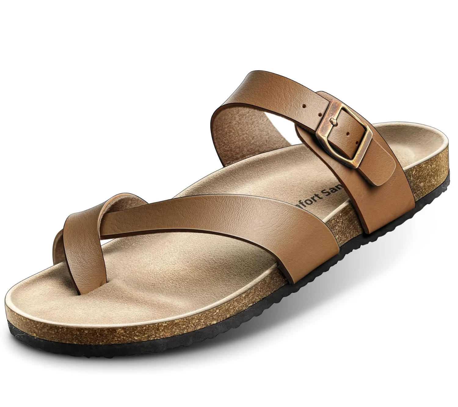 KEMISANT Suede Slide Sandals in Tawny