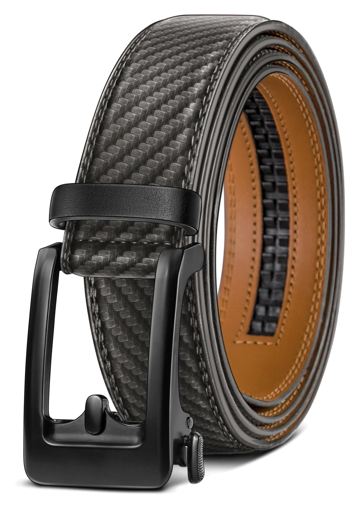KEMISANT True-to-Size Ratchet Leather Belt in Sacred Gray