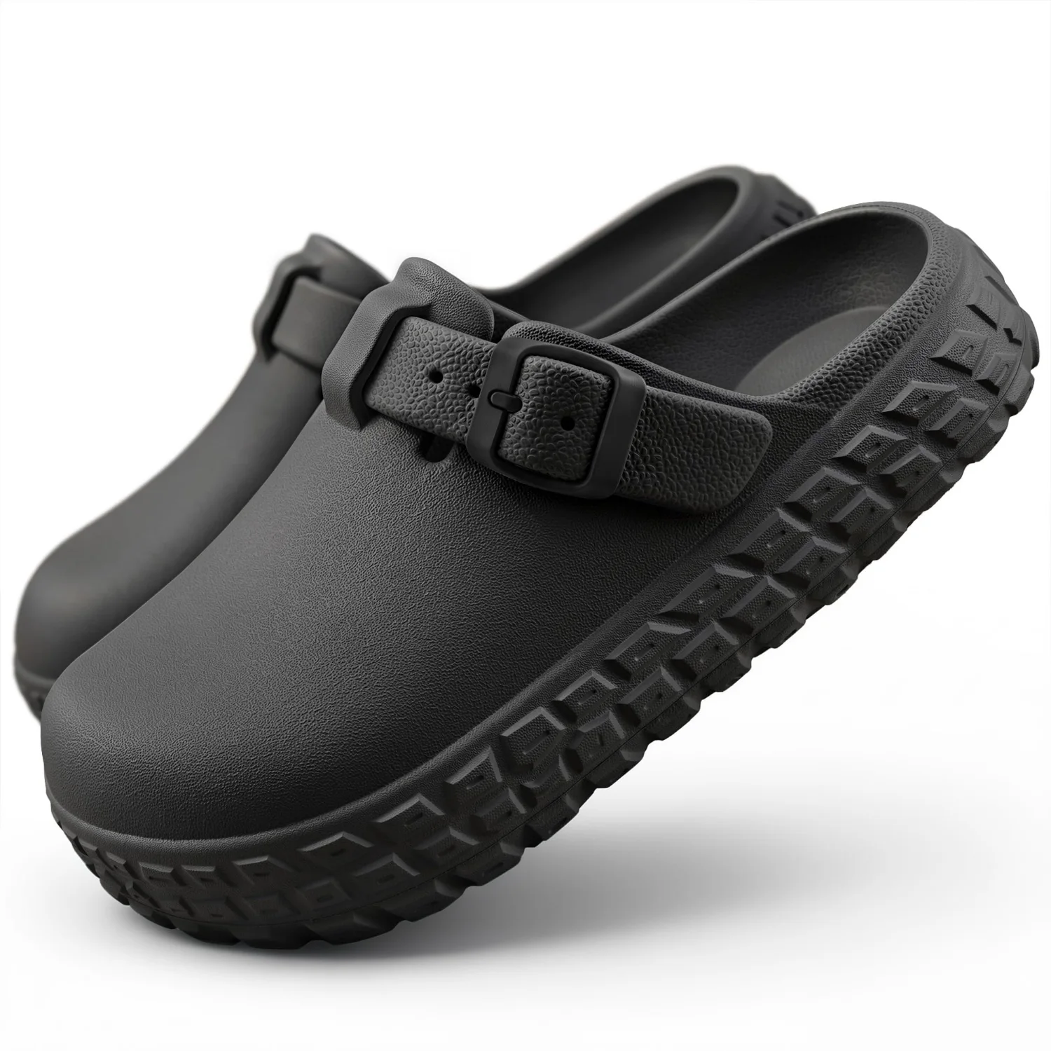 KEMISANT Adjustable Strap EVA Clogs in Black