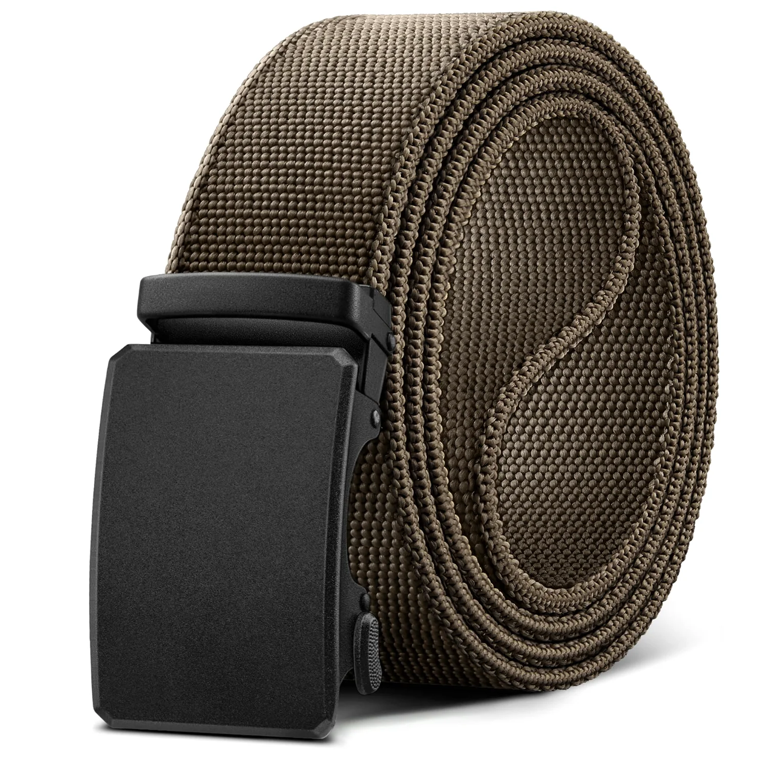 KEMISANT Bottom Lever Stretch Web Ratchet Belt in Light Brown