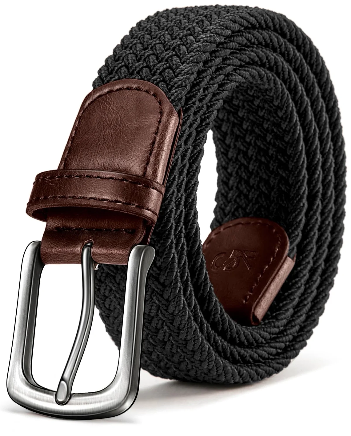 KEMISANT Braided Stretch Golf Belt in Black