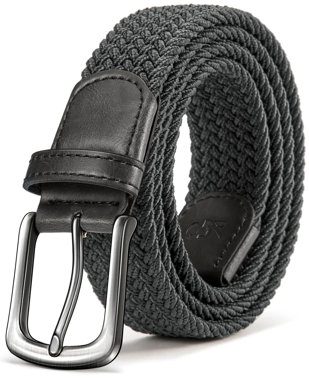 KEMISANT Braided Stretch Golf Belt in Dark Gray