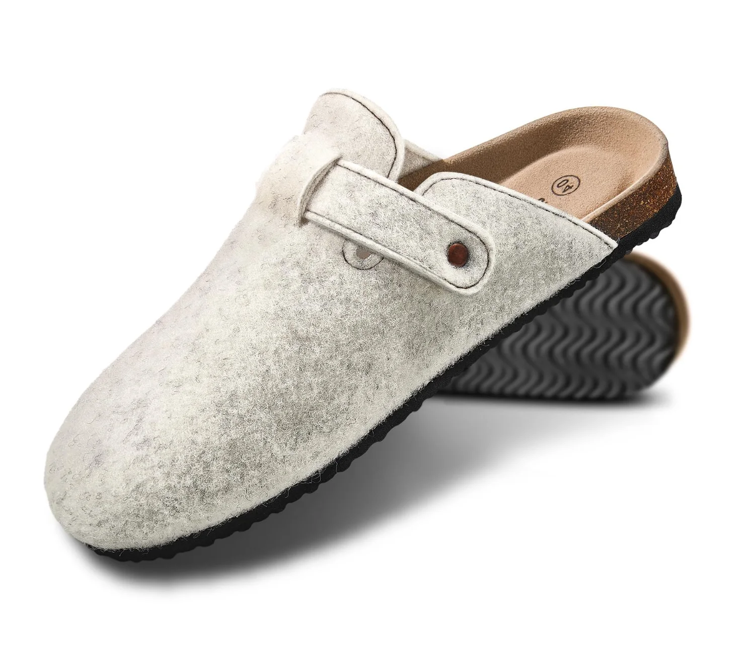 KEMISANT Cork Footbed Comfort Clogs in Beige