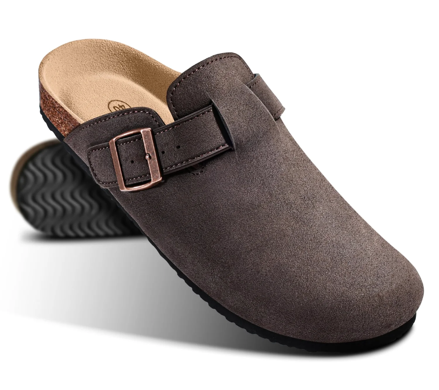 KEMISANT Fleece Lined Cork Footbed Clogs in Sauce Coffee