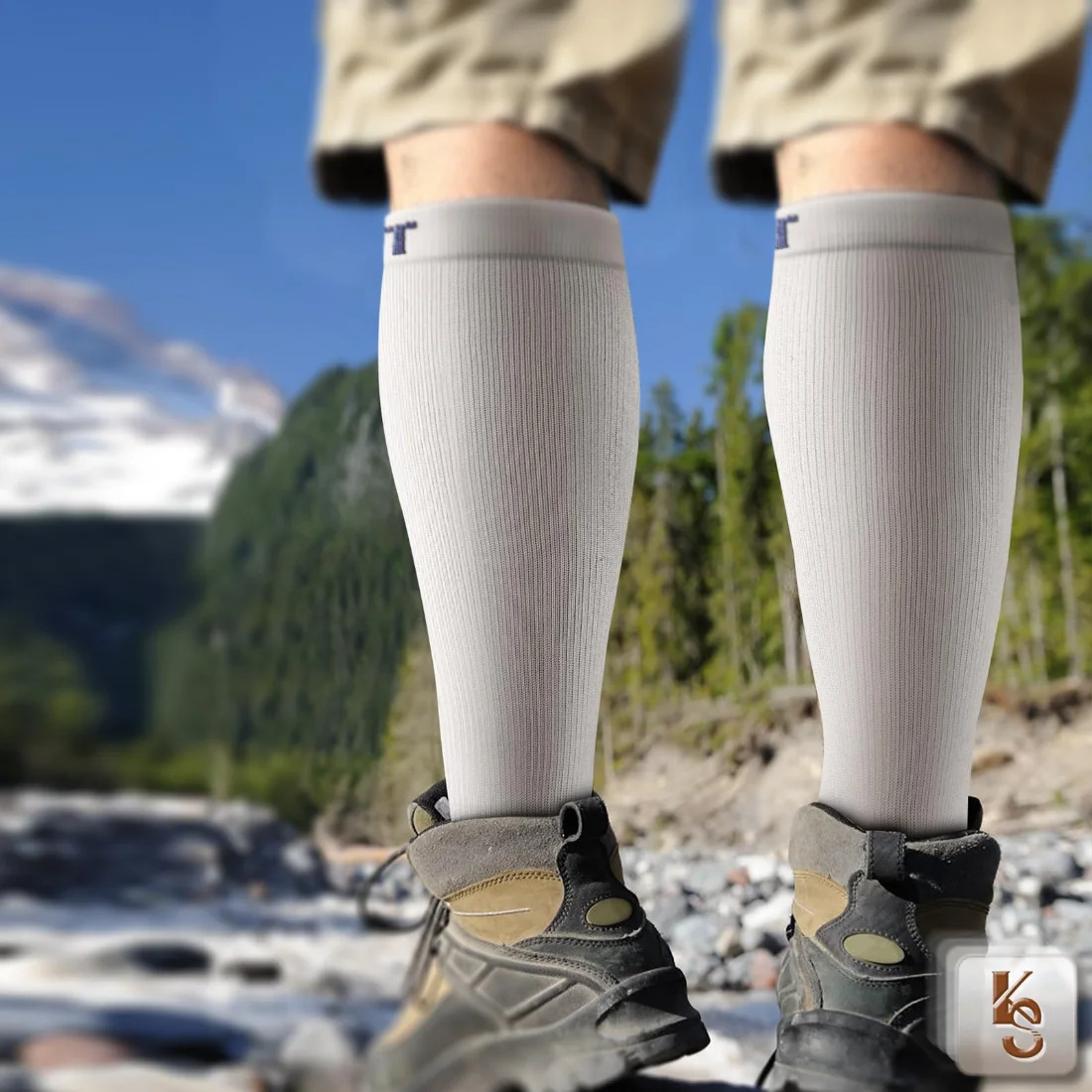 KEMISANT Knee-High Compression Socks in 3 Color Mixed, 3-pack, view 2