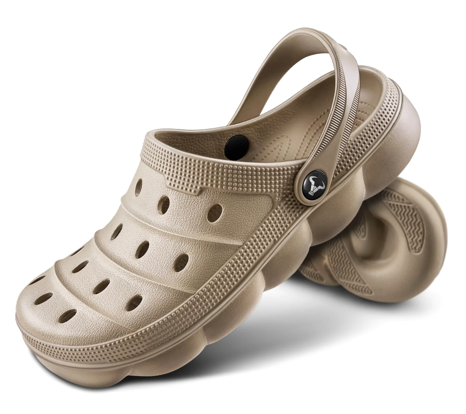 KEMISANT Massage Sole Garden Clogs in Camel