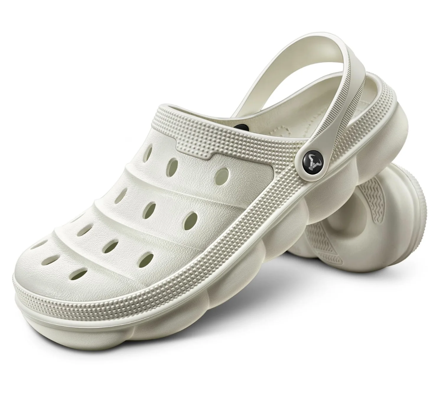 KEMISANT Massage Sole Garden Clogs in Creamy White
