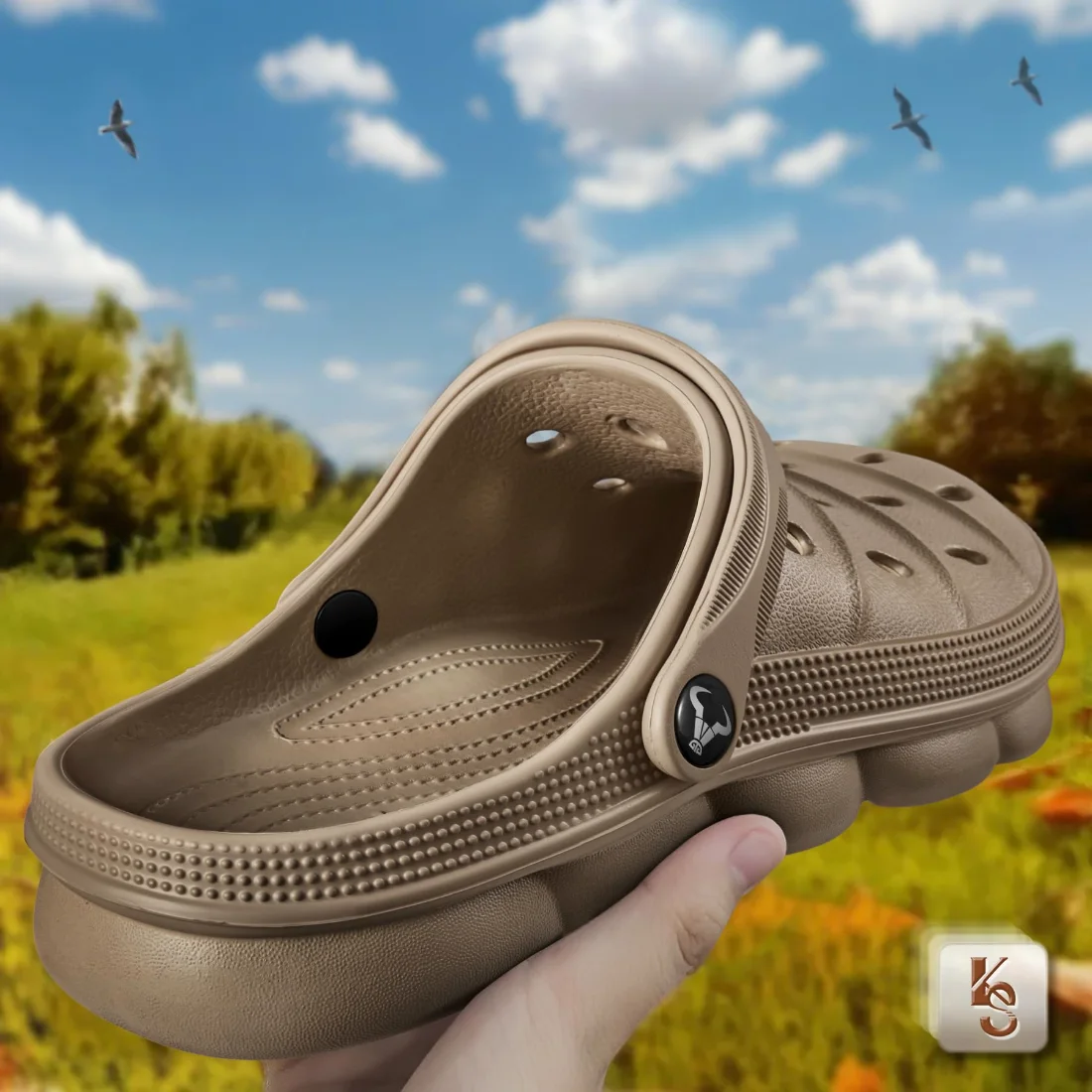 KEMISANT Massage Sole Garden Clogs in Elmwood, view 2