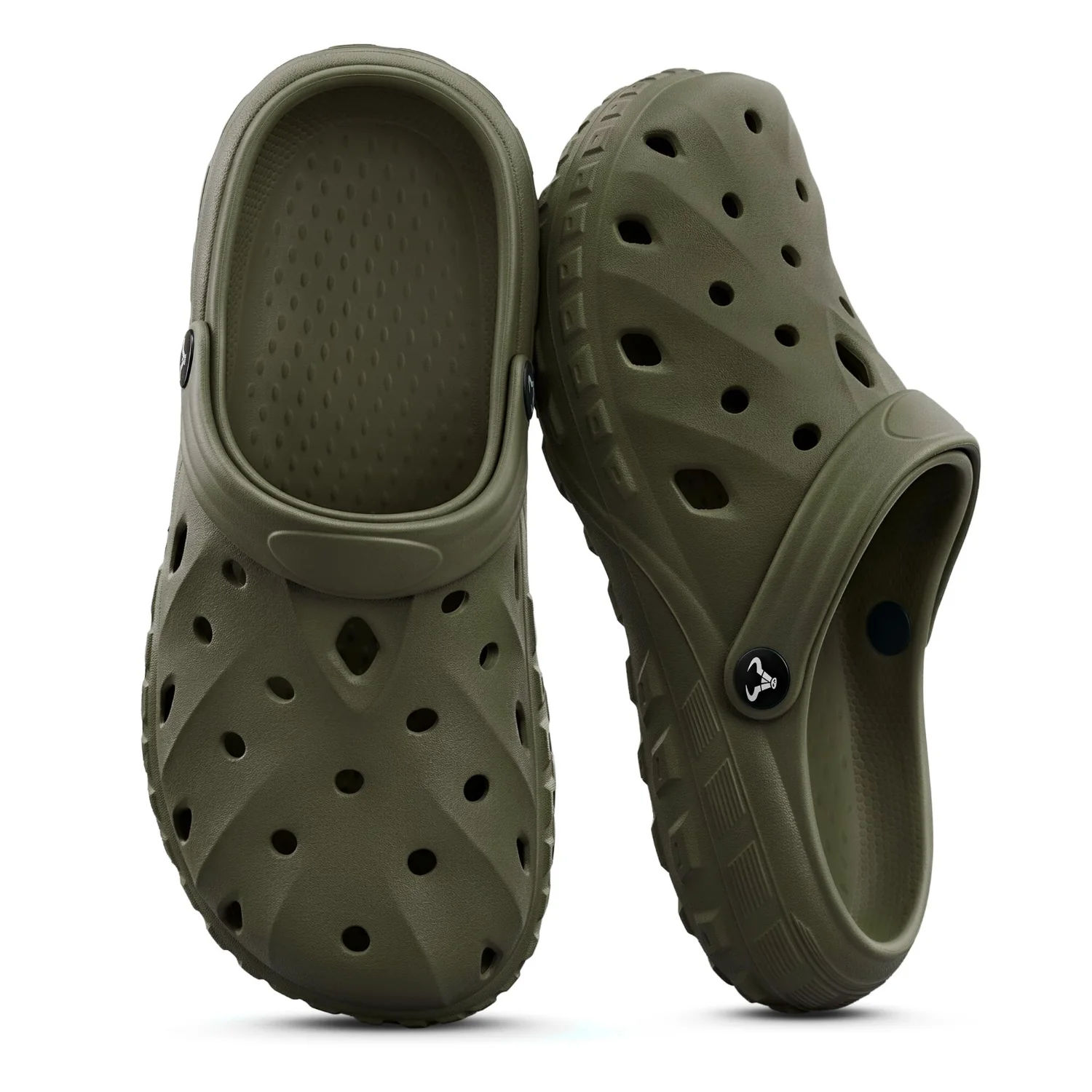 KEMISANT Perforated EVA Clogs in Olive