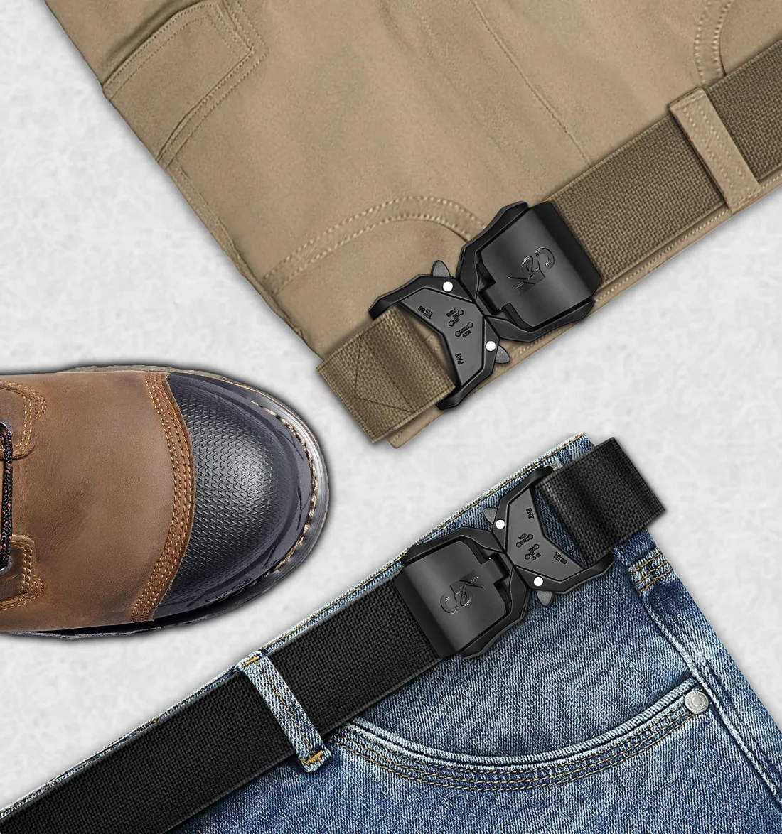 KEMISANT Quick Release Rigger Belt 2-Pack in Black / Light Brown, 2-pack, view 4