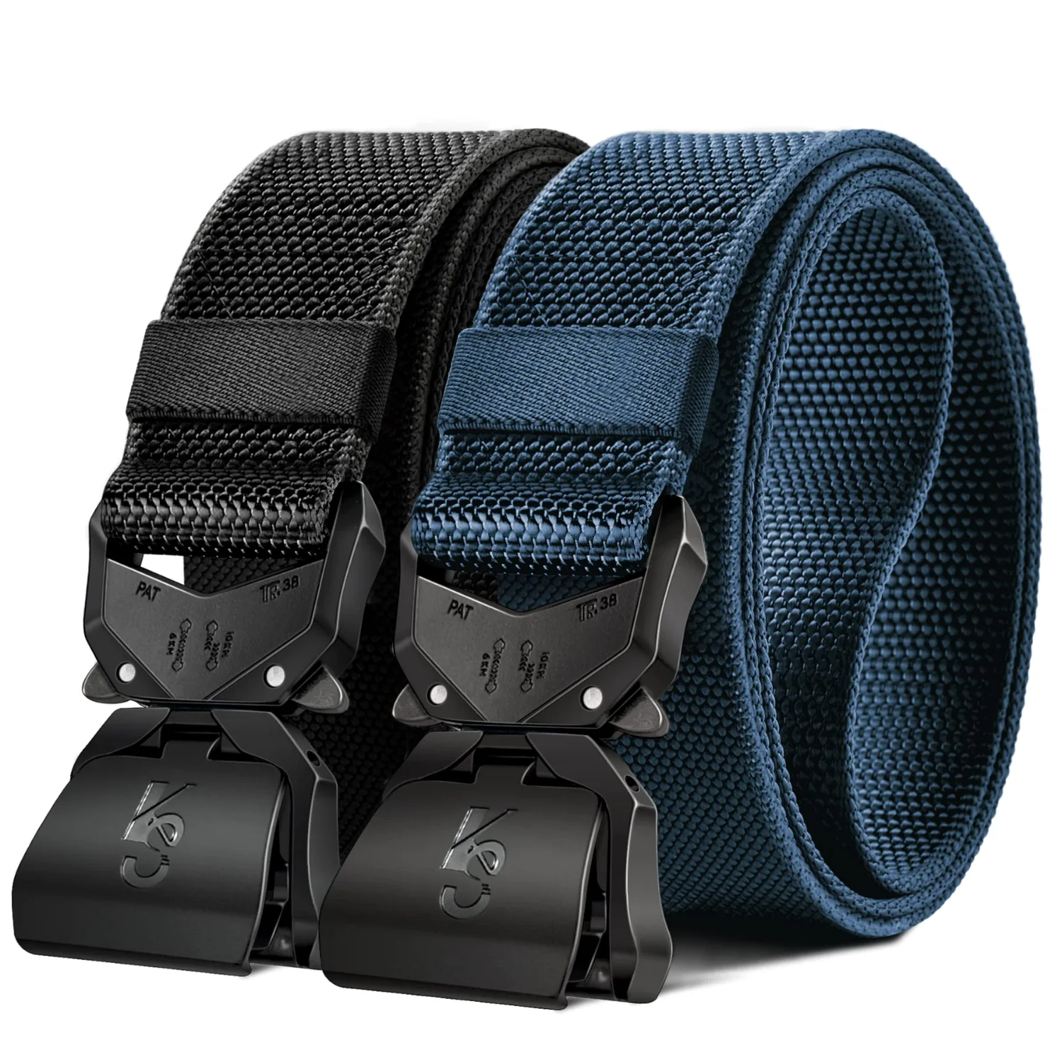 KEMISANT Quick Release Rigger Belt 2-Pack in Black / Purplish Blue, 2-pack