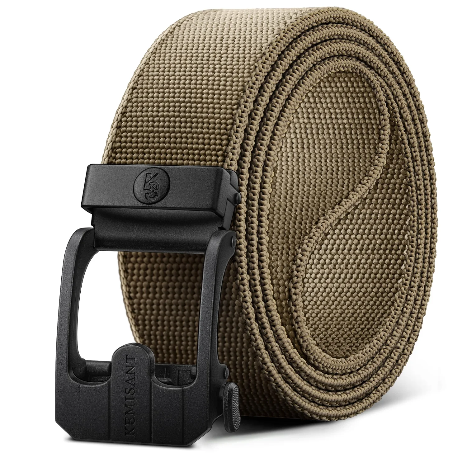 KEMISANT Side Lever Stretch Web Ratchet Belt in Dark Gray / Rose Red