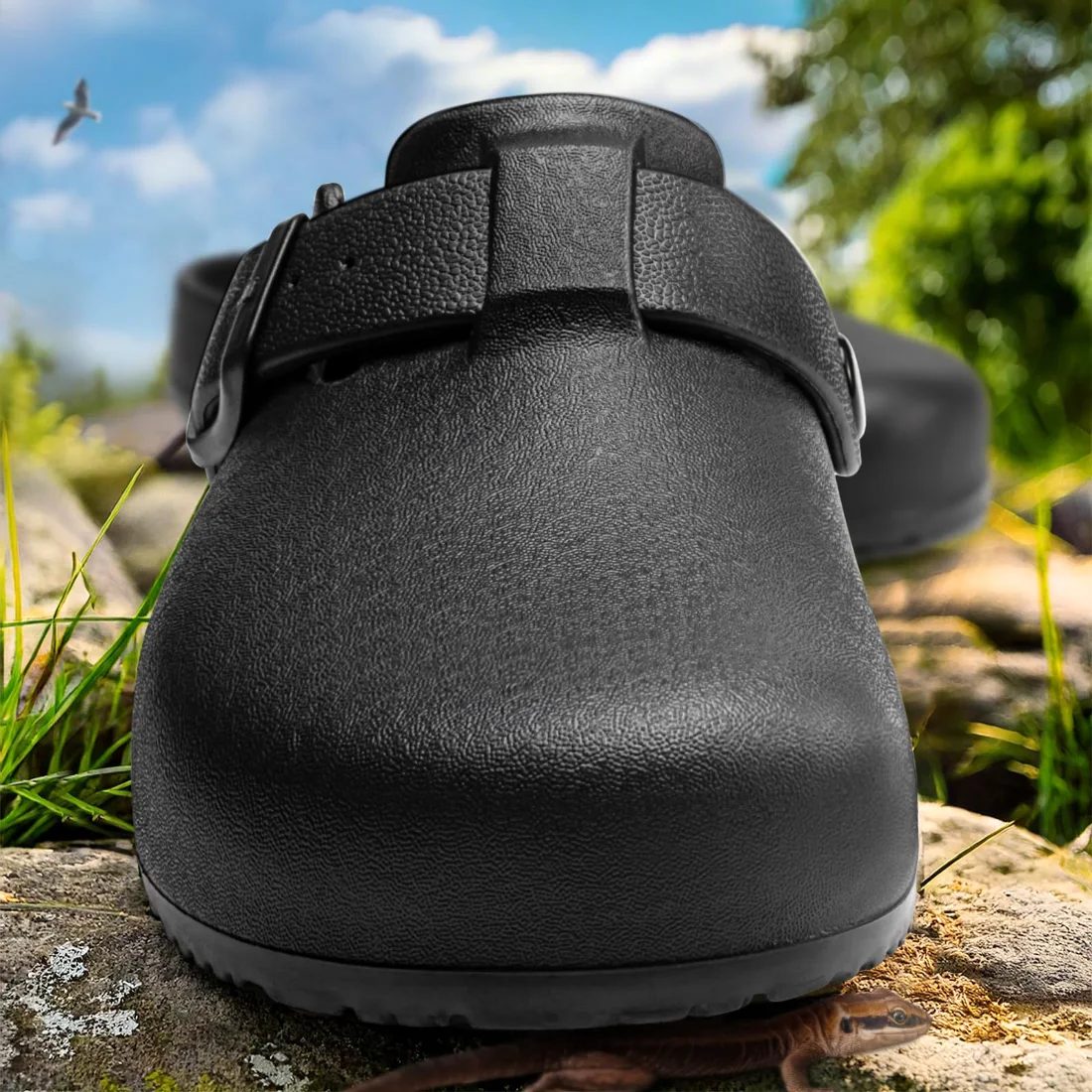 KEMISANT Soft EVA Garden Mules in Black, view 3