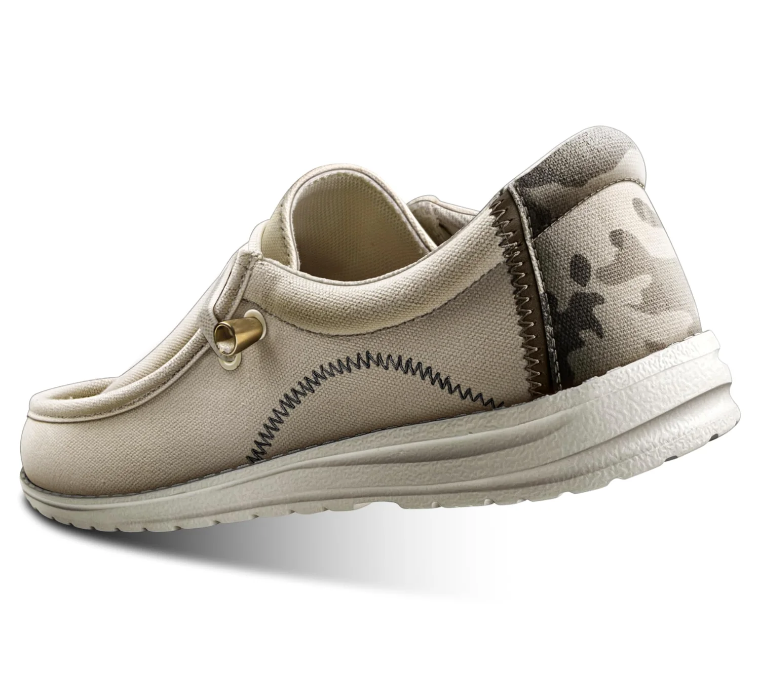 KEMISANT Stretch Knit Slip-On Shoes in Creamy White