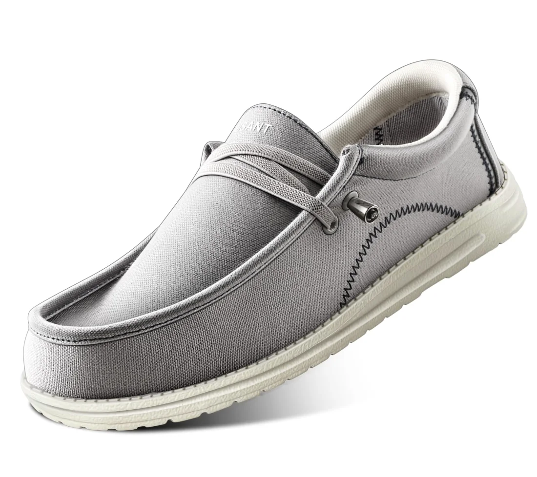 KEMISANT Stretch Knit Slip-On Shoes in Dark Gray, view 2