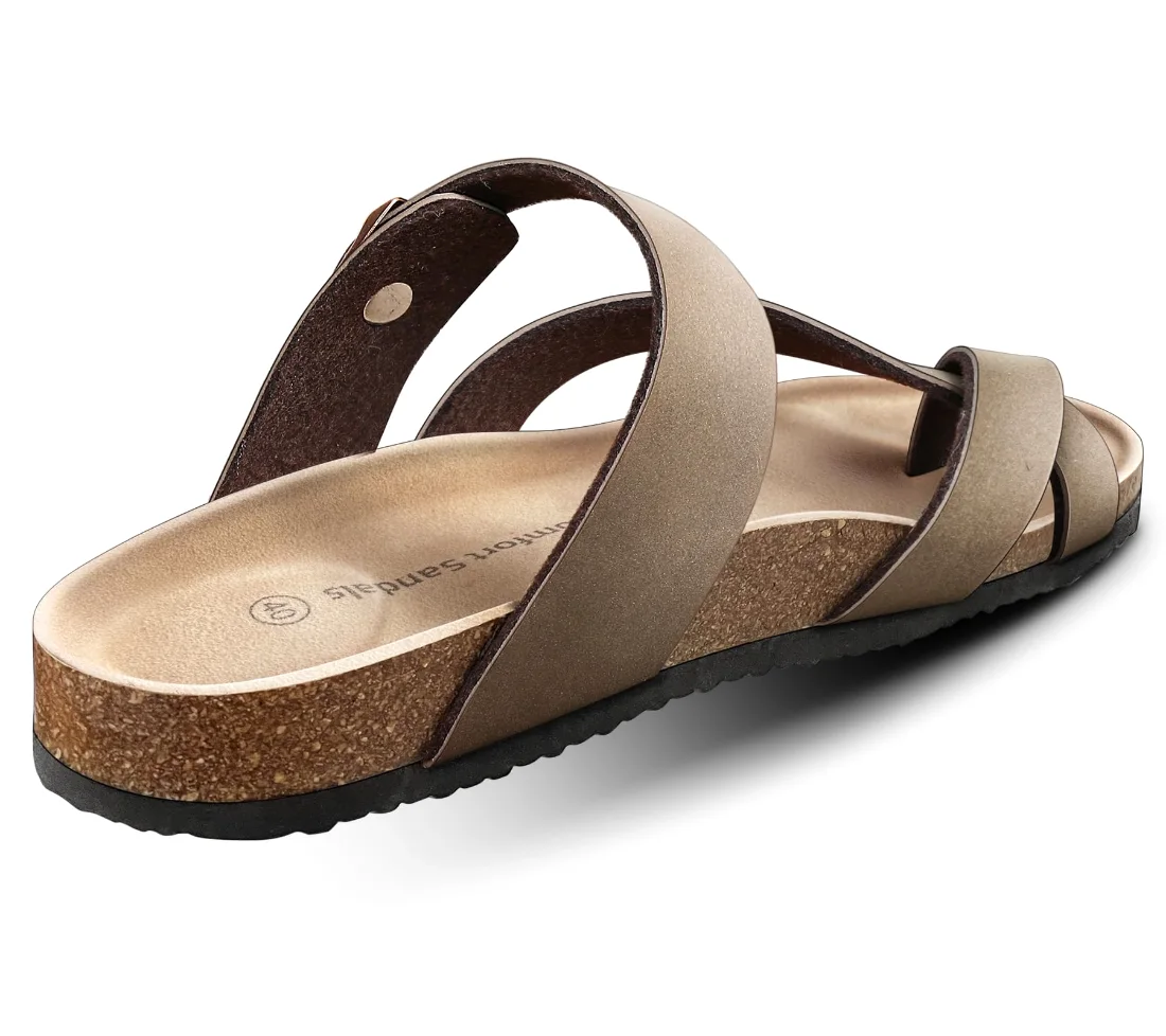 KEMISANT Suede Slide Sandals in Light Brown, view 2