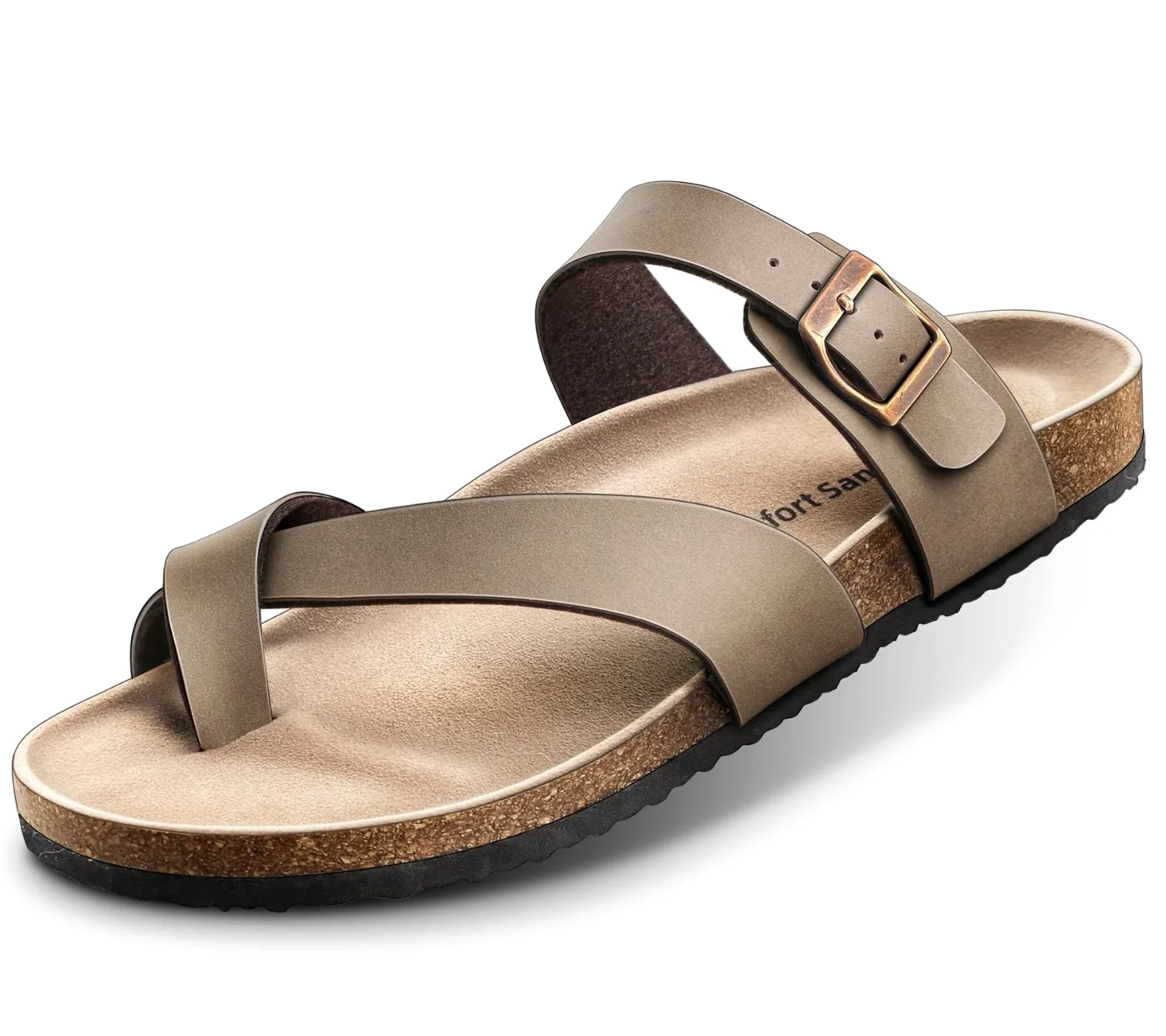 KEMISANT Suede Slide Sandals in Light Brown